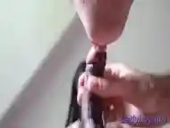 Astonishing brunette transsexual gets filled with shlong