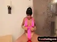 Bigtit latina tgirl with booty wanking in solo session