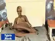 Classy black tgirl wanking in solo session