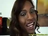 Cocksucking black transsexual barebacked