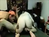 Couple having a threesome with a shemale