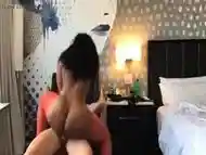 Ebony Goddess with big phat booty riding on a big white cock