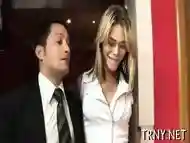 Horny tranny mounts a dick