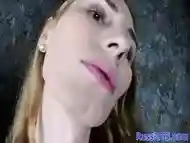 Russian wanking shemale pleasing her asshole