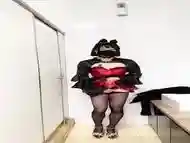 TS Ann masturbation in the public toilet