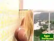 Tgirl Biana Ferraz Great Solo On Balcony