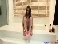 Transgender beauty bathing and pissing