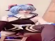 cute chinese cosplay shemale cum with dildo